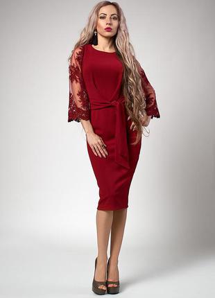 Бордовое платье для леди размер 52,54