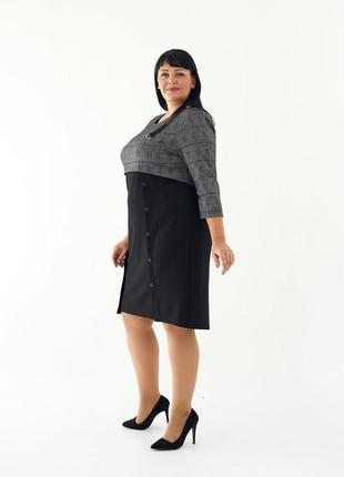 Чорне повсякденне жіноче плаття з кишенями великі розміри 54, 56, 582 фото