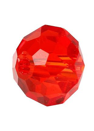 Бусина-рондель, 8*6мм, стеклянные, имитация кристаллов сваровски, 5040, отверстие:1.3мм, красный