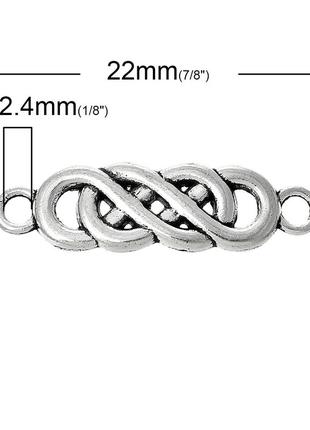Коннекторы finding фурнитура для браслета бесконечность античное серебро 28 мм x 8 мм2 фото
