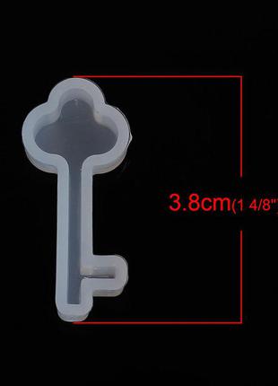 Форма для епоксидної смоли finding молд ключ колір білий силіконовий 3.8 cm x 1.7 cm2 фото