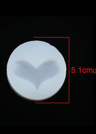 Форма для эпоксидной смолы finding молд сердце цвет белый силиконовый 51 мм x 51 мм2 фото