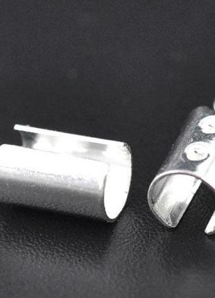 Затиск-кінцевик для намиста, підвіски, кольє, мідь, колір: срібло, 7.5 mm x 5.2 mm