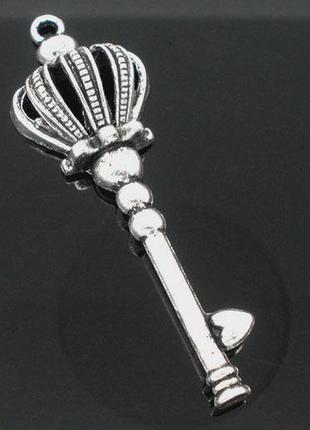 Підвіска " ключ ", 57 mm x 19 mm, цинковий сплав, античне срібло