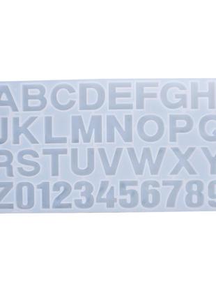 Форма для эпоксидной смолы и других материалов, молд, английский алфавит + цифры, силикон, 36 см x 19.7 см