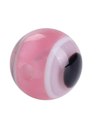 Намистина очей, смола, кругла, рожевий з візерунком " злий око ", 12 мм діаметр 2.4 мм