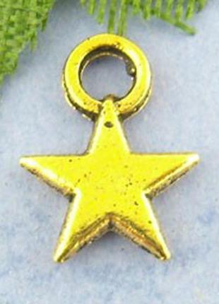 Підвіска " зірка ", колір: античне золото, цинковий сплав, 8 мм x 11 мм