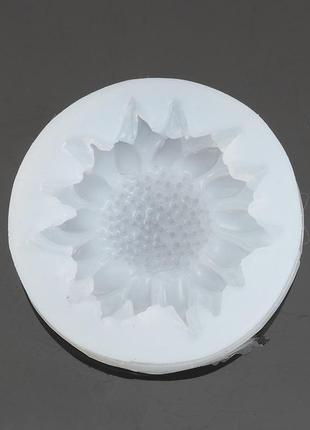 Форма для епоксидної смоли finding молд квітка соняшник силіконовий білий 4.2 см діаметр1 фото