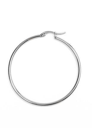 Серьга кольцо, нержавеющая сталь, цвет: металл, основа с петлёй, 42 мм x 38 мм, цена за 1 шт.