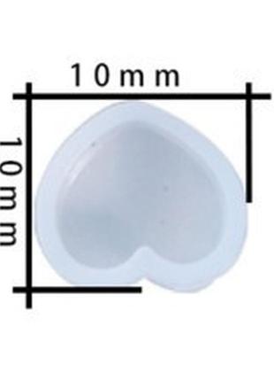 Форма для эпоксидной смолы finding молд сердце белый силиконовый 10 мм x 10 мм2 фото
