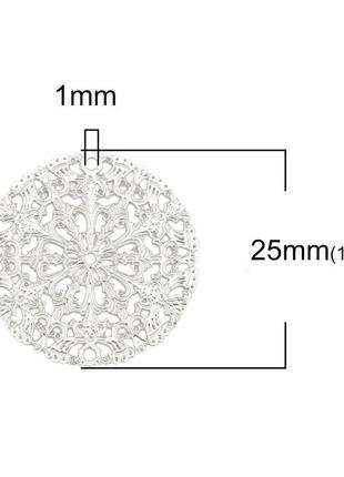 Коннектор finding круглый цветок металл 25 мм диаметр2 фото