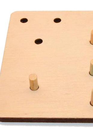 Заготівля для бизиборда геометрика: 4 геометричні фігури сортер на штирьках дерев'яна яна геометрика бізіборда4 фото