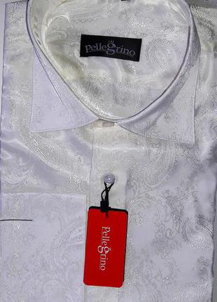 Рубашка мужская pellegrino vd-0030 айвори приталенная в узор