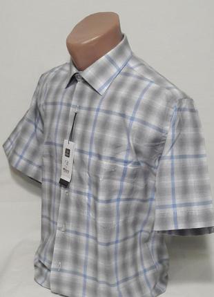 Рубашка мужская с коротким рукавом vk-0006 mikpas классическая в клетку