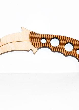 Деревянный нож керамбит из cs go karambit коготь counter-strike керамбитный дерев'яний ніж керамбіт4 фото