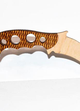 Деревянный нож керамбит из cs go karambit коготь counter-strike керамбитный дерев'яний ніж керамбіт2 фото