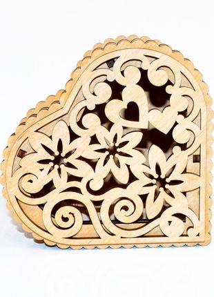 Шкатулка деревянная сердце резная шкатулка под роспись ажурное резное сердечко дерев'яна шкатулка серце3 фото