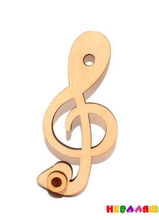 Заготівля для бизиборда скрипковий ключ (під шестірню трещітка) нотка дерев'яна яна тріскавка для бізіборда3 фото