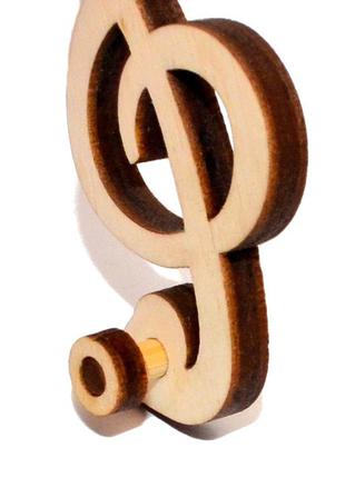 Заготівля для бизиборда скрипковий ключ (під шестірню трещітка) нотка дерев'яна яна тріскавка для бізіборда4 фото