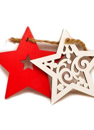 Новогодний мега-набор елочные игрушки 18 шт красно-белый деревянное новогоднее елочное украшение на елку ёлку6 фото
