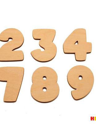 Деревянная заготовка для бизиборда цифры фанера (без подложки) набор цифр 0-9 дерев'яні цифри цифра