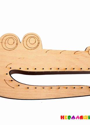 Заготівля для бизиборда крокодильчик 14 см (без блискавки) дерев'яна яний крокодил для бізіборда