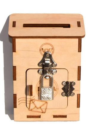 Заготовка для бизиборда почтовый ящик 12х8 см деревянная дверка дерев'яна поштова скринька бізіборда1 фото