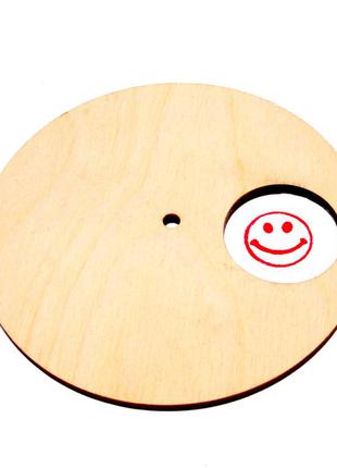 Заготівля для бизиборда дерев'яний диск з віконцем 10 см калейдоскоп крутилка диск з віконцем для бізіборда3 фото