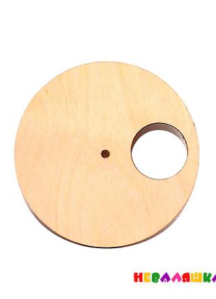 Заготівля для бизиборда дерев'яний диск з віконцем 10 см калейдоскоп крутилка диск з віконцем для бізіборда2 фото