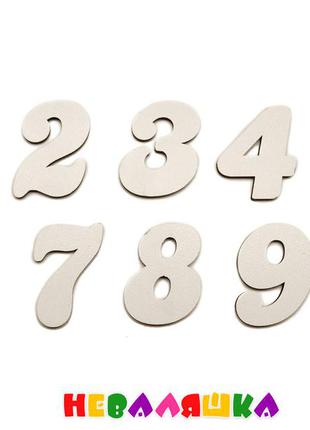Білі дерев'яні цифри для бизиборда, набір цифр 0-9, дерев'яна яні цифри 4 см комплект заготівля з дерева