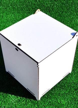 Біла коробка (в розібраному вигляді) лдвп 16х16х16см дерев'яна подарункова коробочка для подарунка3 фото