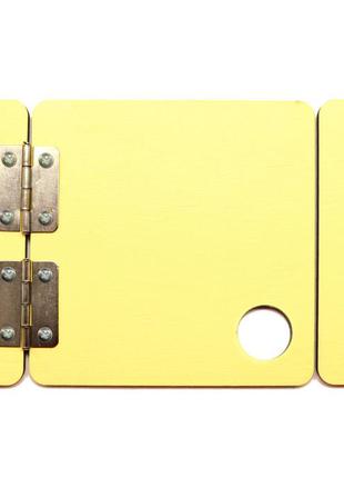 Заготовка для бизиборда желтая дверка 8 см + петли + саморезы  дверца дерев'яні двері бізіборда