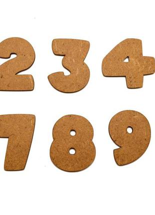 Дерев'яна заготовка для бизиборда цифри мдф (без підкладки) набір цифр 0-9 дерев'яна яні цифри цифра