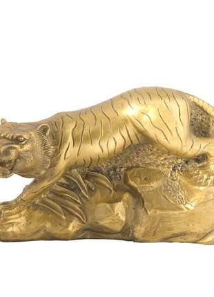 Статуетка тигр 5х9х3 см бронзова (1104)1 фото