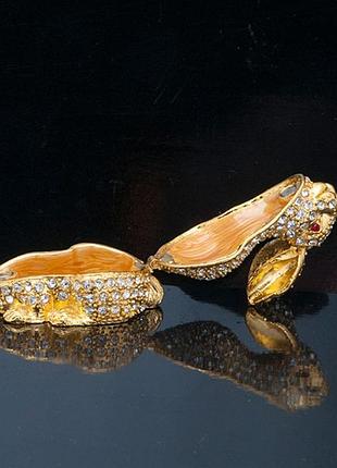 Шкатулка кролик 4х6х4 см золотистая (в4812)