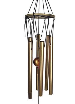 Музыка ветра 6 металлических трубочек "павлин" бронзовый (с0677)2 фото