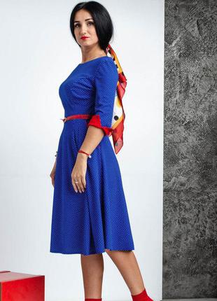 Женское платье на осень синего цвета размер 442 фото