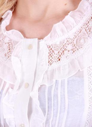 Жіноча біла вільна сорочка коттон з подовженим рукавом 42 по 483 фото