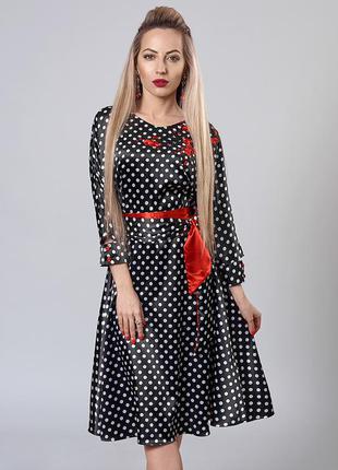 Платье  мод 510-2 размер 40-42,44-46,46-48 черный атлас