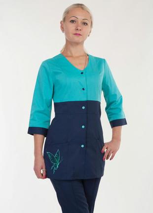 Темно-синий женский медицинский костюм размер 42-60