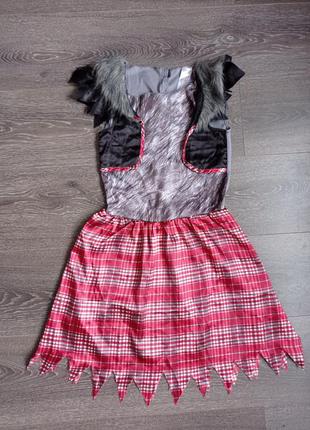 Карнавальна сукня розбійниця перевертень зомбі 9-10 років на дівчинку код 500
