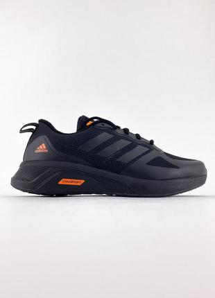 Зимние термо кроссовки adidas cloudfoam black orange чорні зимові кросівки адідас