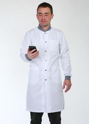 Мужской медицинский халат на кнопках размер 42-561 фото