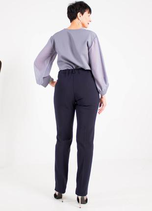 Темно-синие женские теплые брюки на работу, очень большие размеры 46 - 664 фото