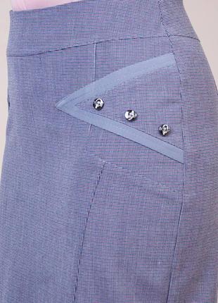 Элегантная летняя юбка серо-голубая размер 48-603 фото