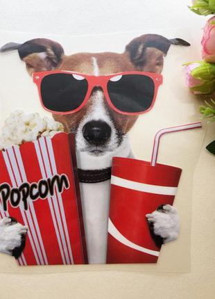 Термоаппликация, наклейка на одежду cinema-dog 15х15 см.