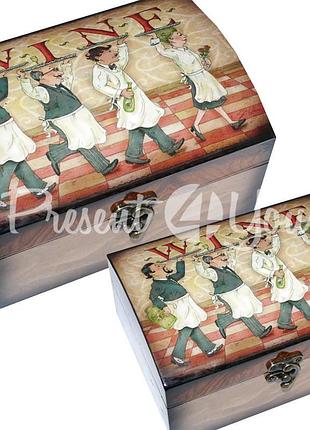 Шкатулки для украшений «вино», компл. 2 шт., 18х10х13 см., 14,5х8х9,5 см.