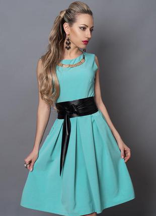 Платье  мод 386-11 размер 42,44,46 голубая бирюза
