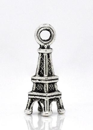 Підвіска 3d " ейфелева вежа ", " париж ", 18x6mm, античне срібло