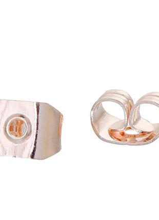 Зажим для сережки - заглушка, металевий сплав (без кадмію), метелик, світло-рожеве золото, 5 мм x 4 мм3 фото